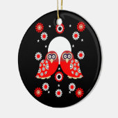 Folk Art Owl Keramik Ornament (Links)