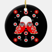 Folk Art Owl Keramik Ornament (Hinten)