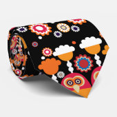 Folk Art Owl Krawatte (Gerollt)