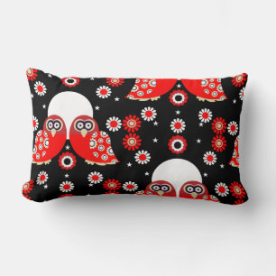 Folk Art Owl Lendenkissen