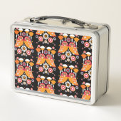 Folk Art Owl Metall Brotdose (Rückseite)