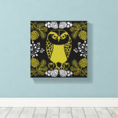 Folk Art Owl Prints Leinwanddruck (Insitu (Holzboden))