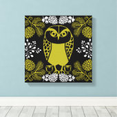Folk Art Owl Prints Leinwanddruck (Insitu (Holzboden))