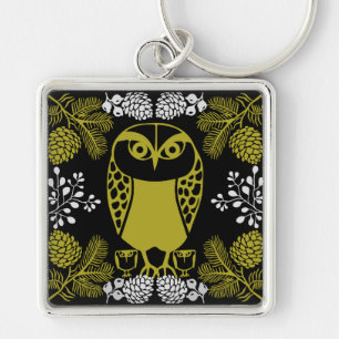 Folk Art Owl Prints Schlüsselanhänger