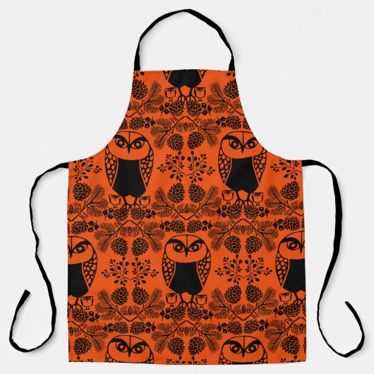 Folk Art Owl Prints Schürze (Vorderseite)