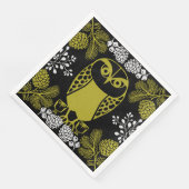Folk Art Owl Prints Serviette (Ecke)