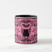 Folk Art Owl Prints Tasse (Zentrum)