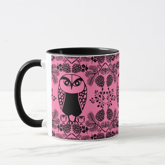 Folk Art Owl Prints Tasse (Links)