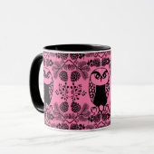 Folk Art Owl Prints Tasse (Vorderseite Links)