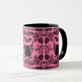 Folk Art Owl Prints Tasse (VorderseiteRechts)