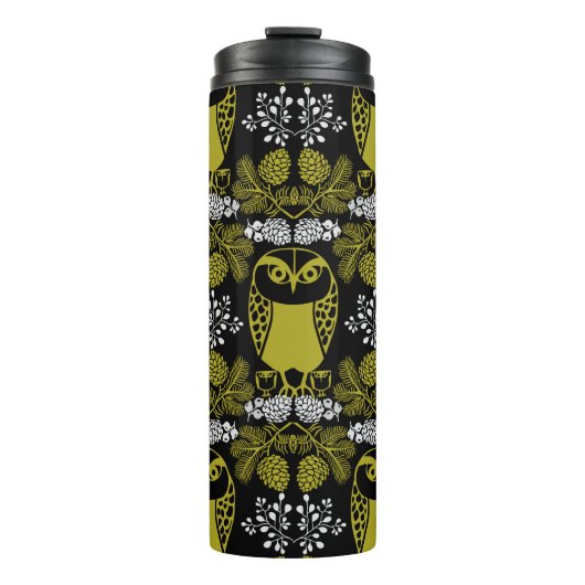 Folk Art Owl Prints Thermosbecher (Vorderseite)