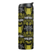 Folk Art Owl Prints Thermosbecher (Nach links gedreht)