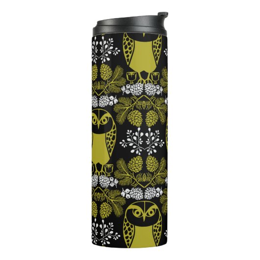 Folk Art Owl Prints Thermosbecher (Nach links gedreht)