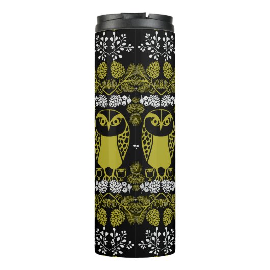 Folk Art Owl Prints Thermosbecher (Rückseite)