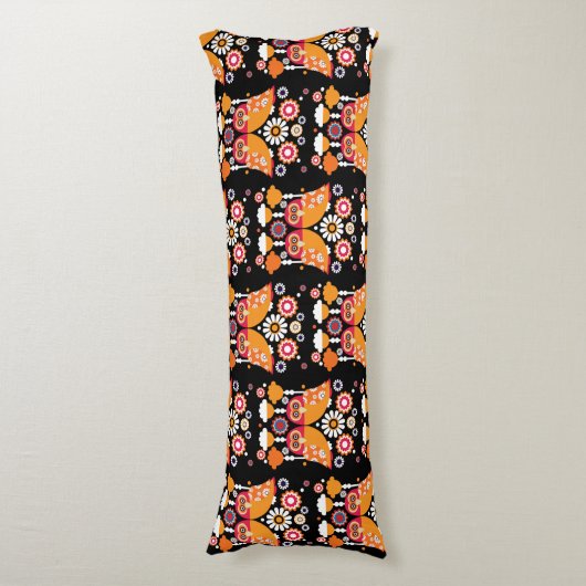 Folk Art Owl Seitenschläferkissen (Vorderseite Vertikal)