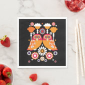 Folk Art Owl Serviette (Beispiel)