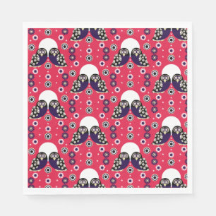 Folk Art Owl Serviette