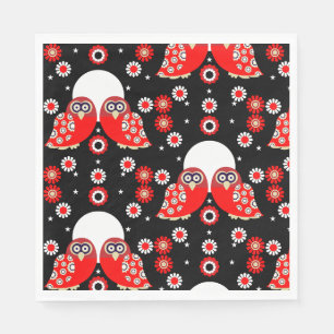 Folk Art Owl Serviette