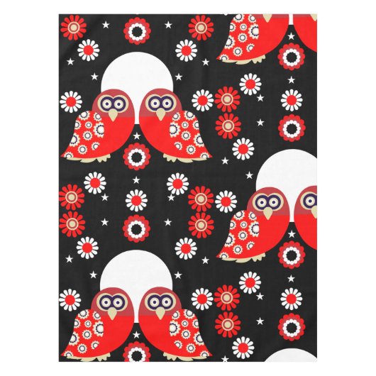 Folk Art Owl Tischdecke (Vorderseite)