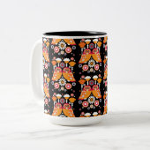 Folk Art Owl Zweifarbige Tasse (Vorderseite Links)