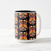 Folk Art Owl Zweifarbige Tasse (VorderseiteRechts)