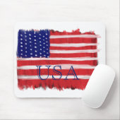 Folk Art Painted Flag USA Mousepad (Mit Mouse)