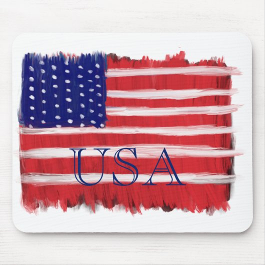 Folk Art Painted Flag USA Mousepad (Vorne)