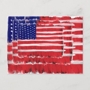 Folk Art Painted Flags Feiertagspostkarte