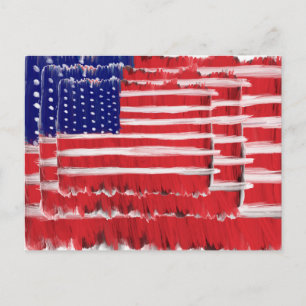 Folk Art Painted Flags Feiertagspostkarte