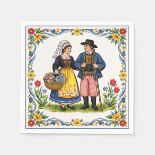 Folk Art Papier Servietten Luncheon Quimper