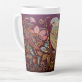 Folk Art Parakeet mit Blume Milchtasse (Linke Ecke)