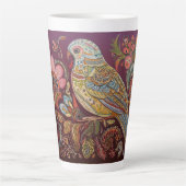 Folk Art Parakeet mit Blume Milchtasse (Vorderseite)
