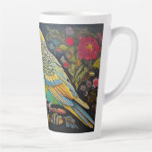 Folk Art Parakeet mit Blume Milchtasse (Rechts)