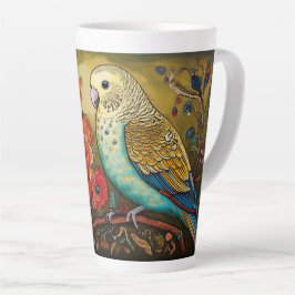 Folk Art Parakeet mit Paisley und Blume Milchtasse