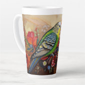 Folk Art Parakeet mit Paisley und Blume Milchtasse (Linke Ecke)