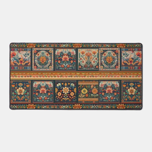 Folk Art Patchwork Desk Mat Schreibtischunterlage (Vorderseite)
