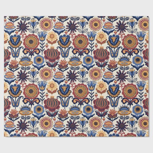 Folk Art Pattern  Geschenkpapier (Flach)