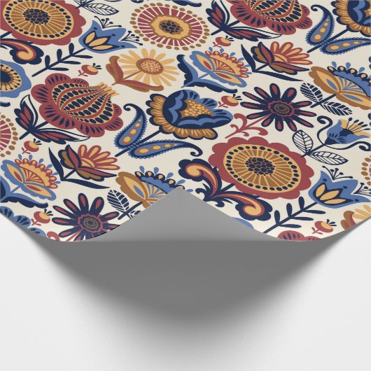Folk Art Pattern Geschenkpapier (Ecke)
