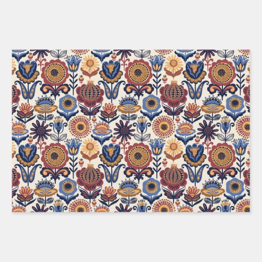Folk Art Pattern  Geschenkpapier Set (Vorderseite)