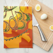 Folk Art Peace & Liebe Wish (Russisch) Küchentuch (Viertel Falte)