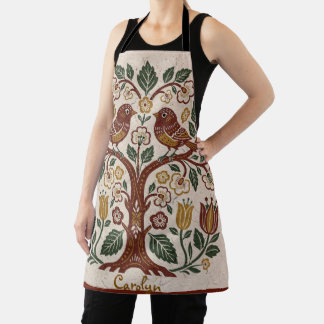 Folk Art Personalized Bird Medium Apron Schürze