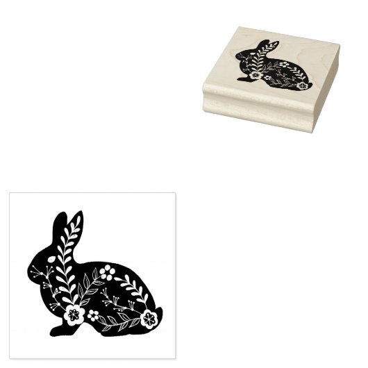 Folk Art Rabbit Gummistempel (Stempel)
