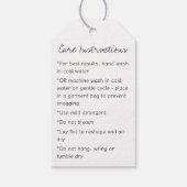 Folk Art Rabbit Handmade Care Instructions Geschenkanhänger (Rückseite)