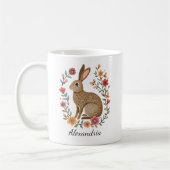 Folk Art Rabbit Monogram Kaffeetasse (Links)