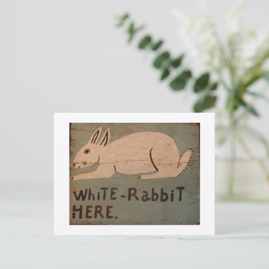 Folk Art Rabbit Postkarte (Stehend Vorderseite)