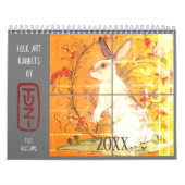 Folk Art Rabbits by Tuzi Willams Rabbit Tile & Art Kalender (Titelbild)