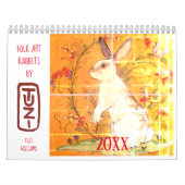 Folk Art Rabbits by Tuzi Willams Rabbit Tile & Art Kalender (Titelbild)