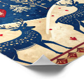 Folk-Art Reindeer Pattern Poster (Ecke)