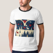 Folk-Art Reindeer Pattern T-shirt (Vorderseite)