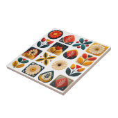 Folk Art Retro Blumenmosaik Akzent Fliese (Seite)